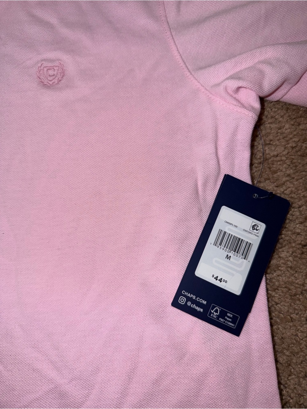Chaps Pink Polo Shirt for Kids - Light Pink Classic Knit